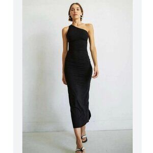 NWOT The Line by K Avalon One-Shoulder Black Maxi Dress Women’s Size Medium